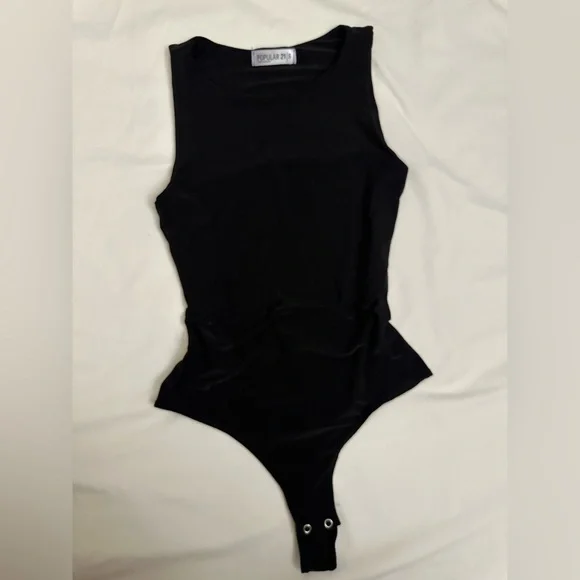 Black High Neck Sleeveless Bodysuit size Small - Picture 3 of 4